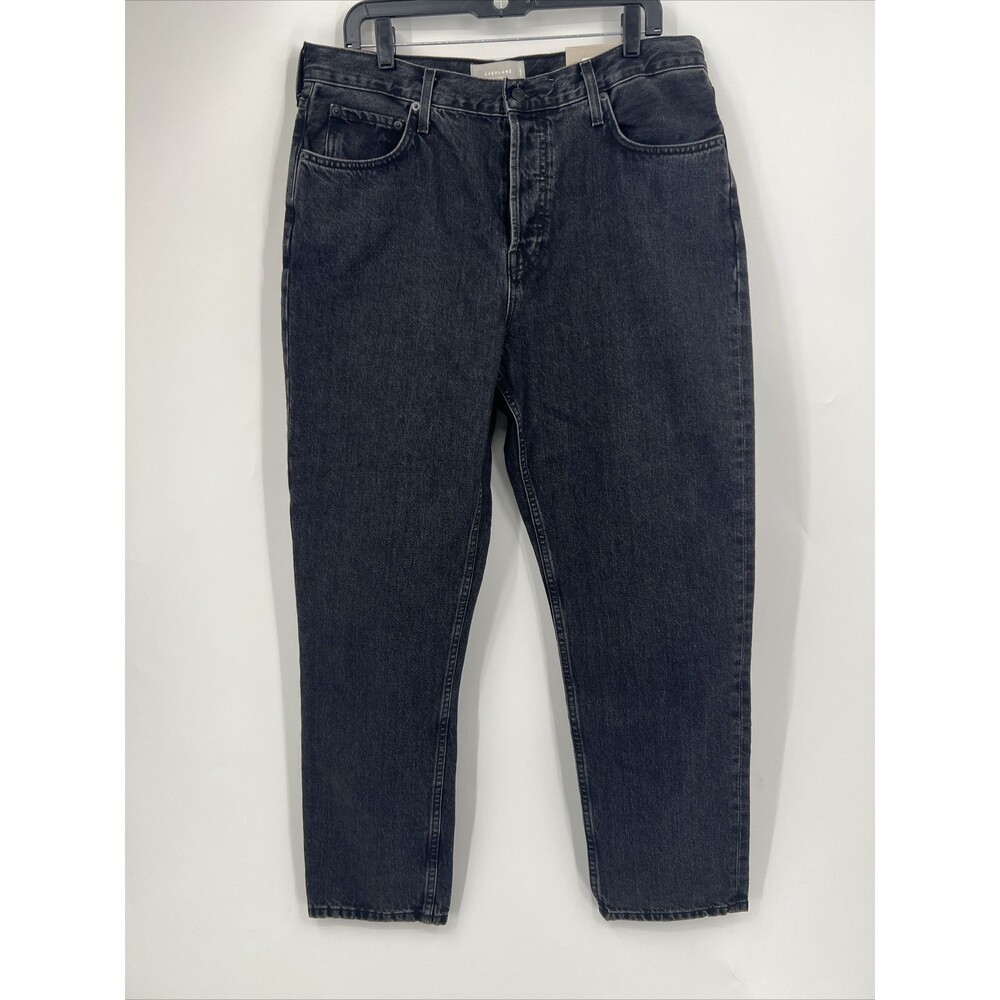 Everlane The 90s Cheeky Jean sz 32 Washed Black Ankle Length Button Up NWT